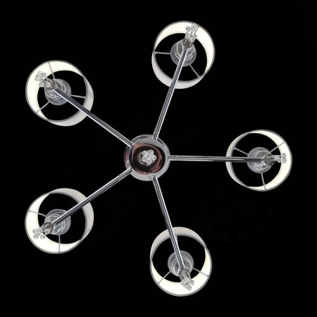 Suspended EVOLUCE lamp. Sle105173-05. Primma. 5x60 watts, E27, 65x65x48 cm, chromium color-12