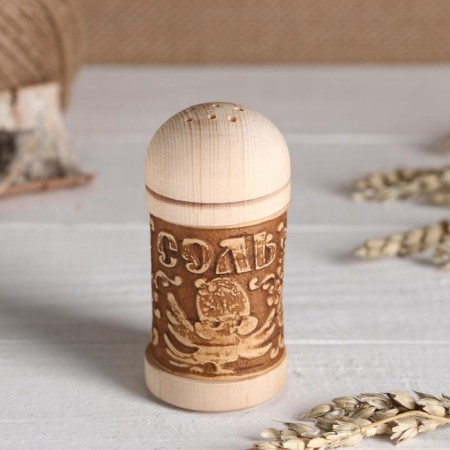 Solonka "Tick" (salt), 4x9 cm, birch bark