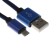 MicroUSB cable - usb, 2.1 a, nylon braid, 1 meter, blue