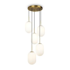 Suspended lamp Freya FR1012PL-05BS Sharlot, 490x490x3440 mm, E14, 5x40W, brass color