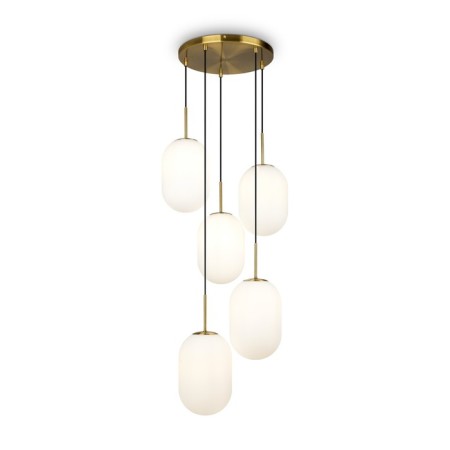 Suspended lamp Freya FR1012PL-05BS Sharlot, 490x490x3440 mm, E14, 5x40W, brass color