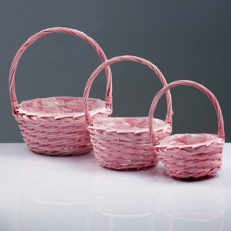 Set of baskets "Whole Wick", 3 pcs, 30 × 13/34 cm, 25 × 11/31 cm, 20 × 9/25 cm, willow