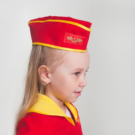 Children's carnival costume "Stewardess", skirt, cap, jacket, 4-6 years old, height 110-122 cm-3