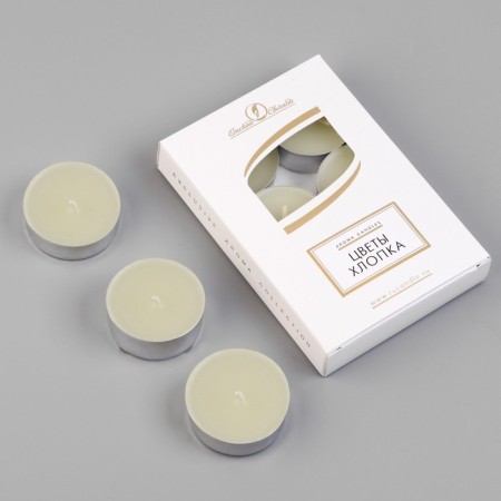 Set of candles of tea flavored "Cotton flowers", 6 pcs, 12 g-4