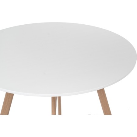 Round table Skandi metal, white/natural 80x80x73 cm-1