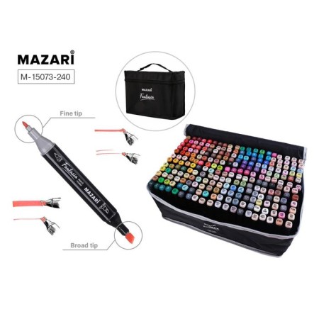 MARKERS for sketching bilateral Mazari Fantasia, 240 colors, (2 markers-blonders)