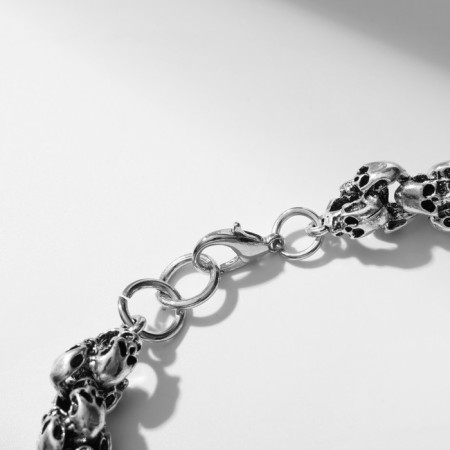 Bracelet of the male "brutal" skulls, color black silver, 22 cm-2
