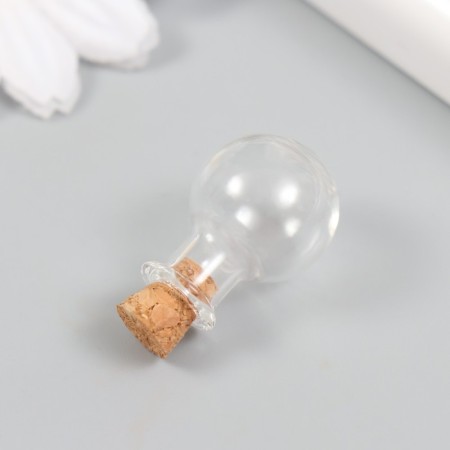 Decor for creativity glass "Bottle with a traffic jam" 1.9x1.9x2.4 cm-1