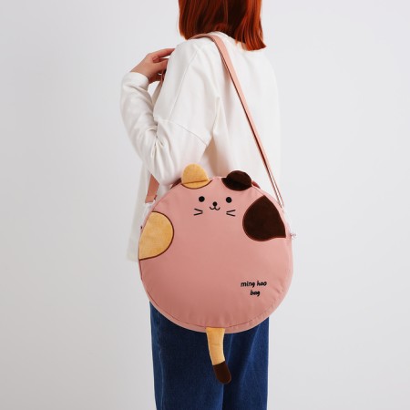 Youth bag with a zipper, pink color-6