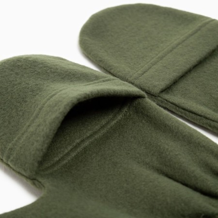 Men's mittens with a folding top of fleece, khaki color-3