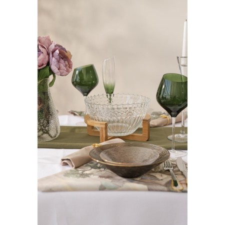 A set of glass salad bowls on the Tondo stand, 5 items: large 2.2 l, small 330 ml-8