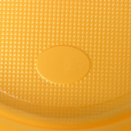Plastic disposable plates, d = 21 cm, yellow color, 12 pcs/pcs-3