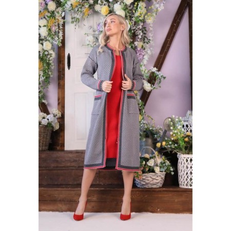 Cardigan female, size 42, gray color-4