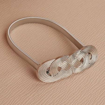 Picking for curtains "Weaving", 2 × 33 cm, silver color-1