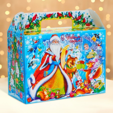 New Year. Gift box New Year's suitcase "Preparation for the holiday" with a game and animation 23 x 10 cm.