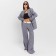 Women's pants with contrasting belt MIST R.44, Gray