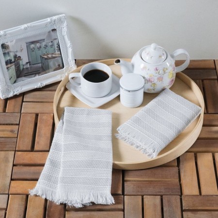 Set of kitchen towels, size 40x60 cm, light-gray color 2 pcs