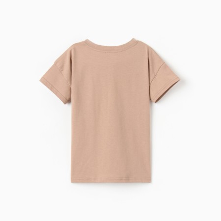 Baby T -shirt with a lowered shoulder, beige color, height 116 cm-3