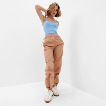 Cargo Pants Women's Minaku: Casual Collection Beige Color, Rr. 48-6