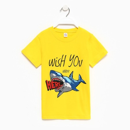 T -shirt for a boy, yellow color, height 128 cm