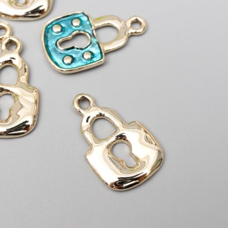Decor for creativity Metal "Blue Lack" silver, enamel 1.6x1.1 cm-1