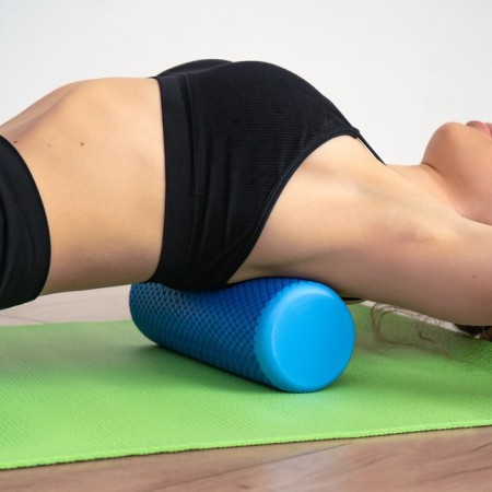 Massage roller SANGH, 30x9 cm, blue color-3