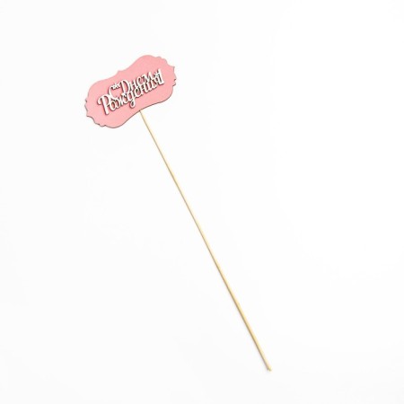 Topper Shild "Happy Birthday", pink 10x5 cm-3