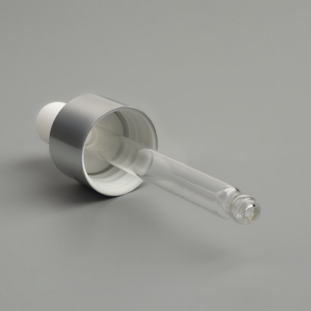 A bottle for storage, with a pipette, 15 ml, silver/white color-4