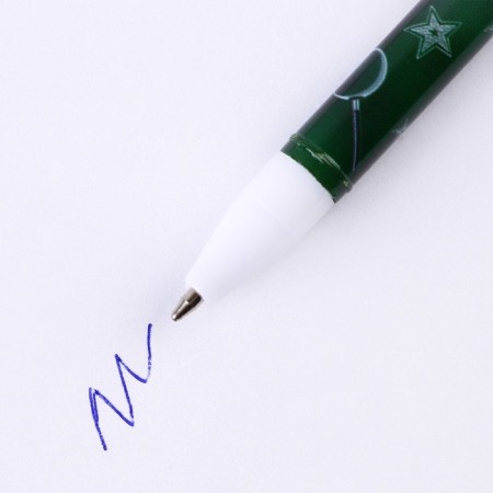 Ballpoint pen for graduation plastic with a cap "Good luck to you!" Blue Paste 0.5 mm-1