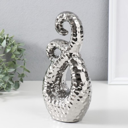 Souvenir Ceramics "Abstraction. Tentacles" silver 12.5x7x25 cm-2