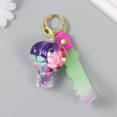A keychain plastic with a carbine, a strap of "balloon" water with colors 4.5x4.5x7 cm-3