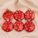 Jewelry decoration "Star Medallion" 5 cm (set 6 pcs) red-white