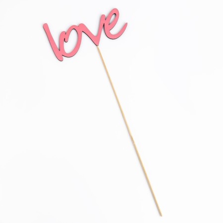 Topper "Love" pink 12.9x6.7 cm-3
