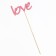 Topper "Love" pink 12.9x6.7 cm
