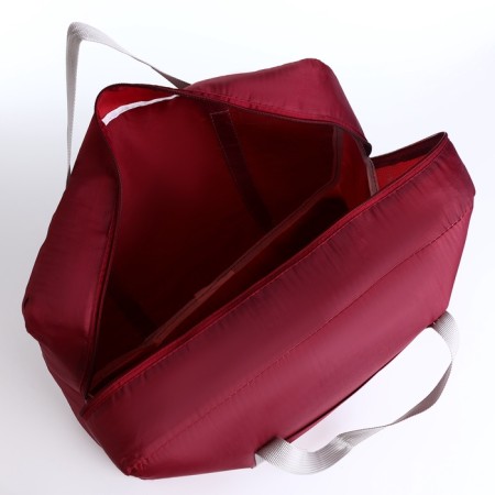 The bag is road, folding, lightning department, suitcase holder, outer pocket, burgundy color-2