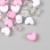 Plastic beads "Heart. Pink, white, transparent" set of 20 g 1.2x0.9x0.8 cm