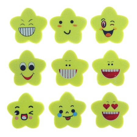 A set of curly eraser "Smile", 3 pieces, in a blister, mix
