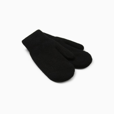 Women's mittens minku, black color, 22 cm-1