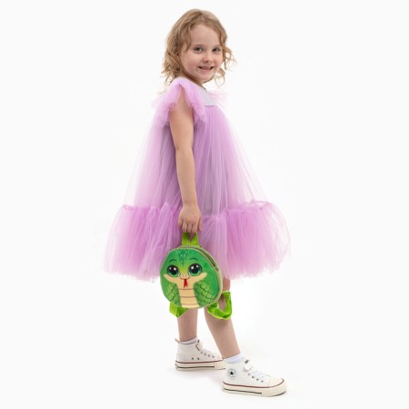 New Year's Baby backpack "Funny snake", plush, green color, for the New Year-7