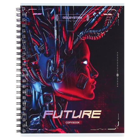 A notebook of 60 sheets in a cage on a future crest, cover coated cardboard, matte lamination, foil embossing, mix-5
