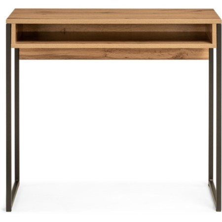 Computer table Leo Loft oak vanan/matte black metal, black 39x85x75 cm-1