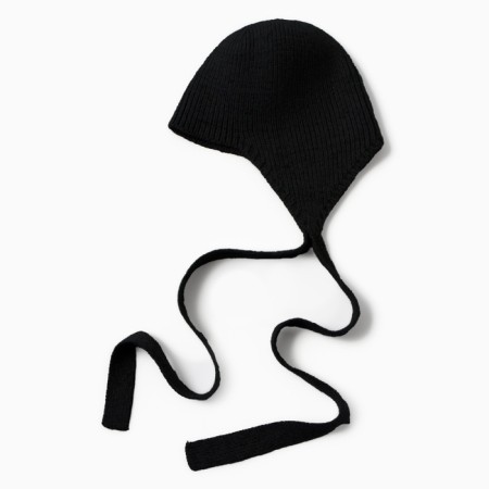 Women's cap with rabbit hair, pr 56 cm, black-5