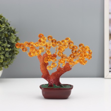 Souvenir Bonsai Polystone, metal "Tree of life in a pot" 8x17x16 cm
