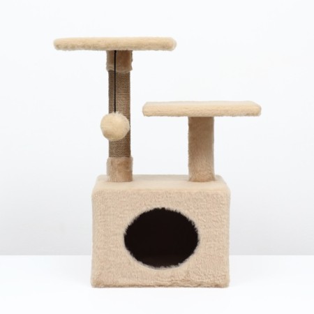 House-cogue 2 Ur. square with 2 square shelves, 53 x 35 x 65 cm, beige-2