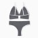 Female set (top, panties) dark gray color, size 44-46