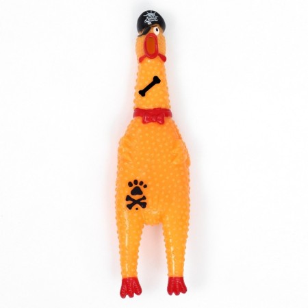 Toy squeak "chicken pirate" for dogs, 16.5 cm, yellow-1