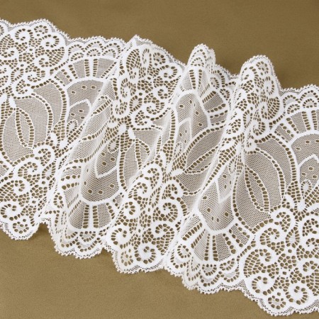 Lace elastic fabric, 185 mm × 2.7 ± 0.5 m, white color-2