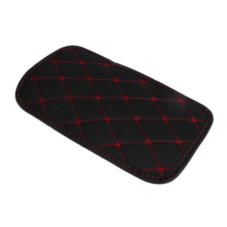 A rug for a armrest 29 × 19, eco -leather, black with red stitch