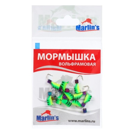 Mormyshka tungsten Marlin’s, 4 mm, 1.5 g, green, yellow + gasoline, 10 pcs.-1