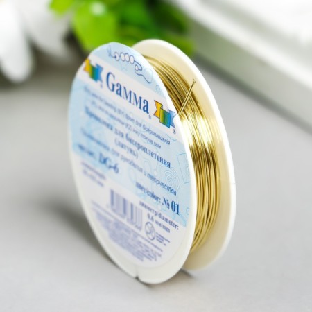 Zlatka bead wire 0.6 mm, 10 m ± 0.5 m No. 01, under brass